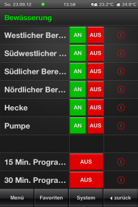 Screenshot der Visualisierung in der App